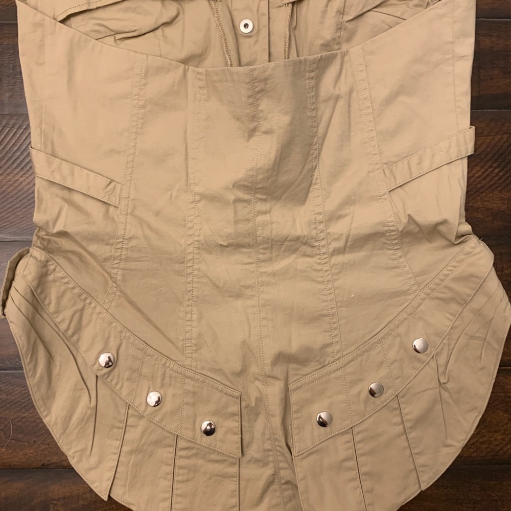 Arden B military inspired tan crop top medium sexy - Picture 3 of 3